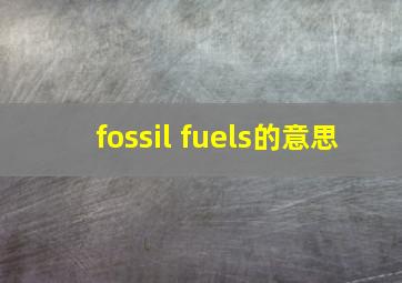 fossil fuels的意思